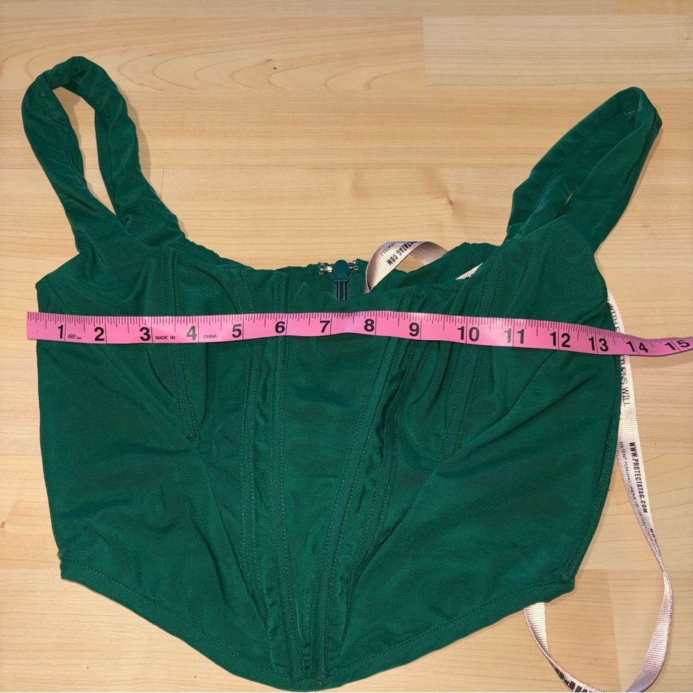 House of CB Ninetta Emerald Green Mesh Corset Top Size Small Bustier Date Night - Picture 5 of 13
